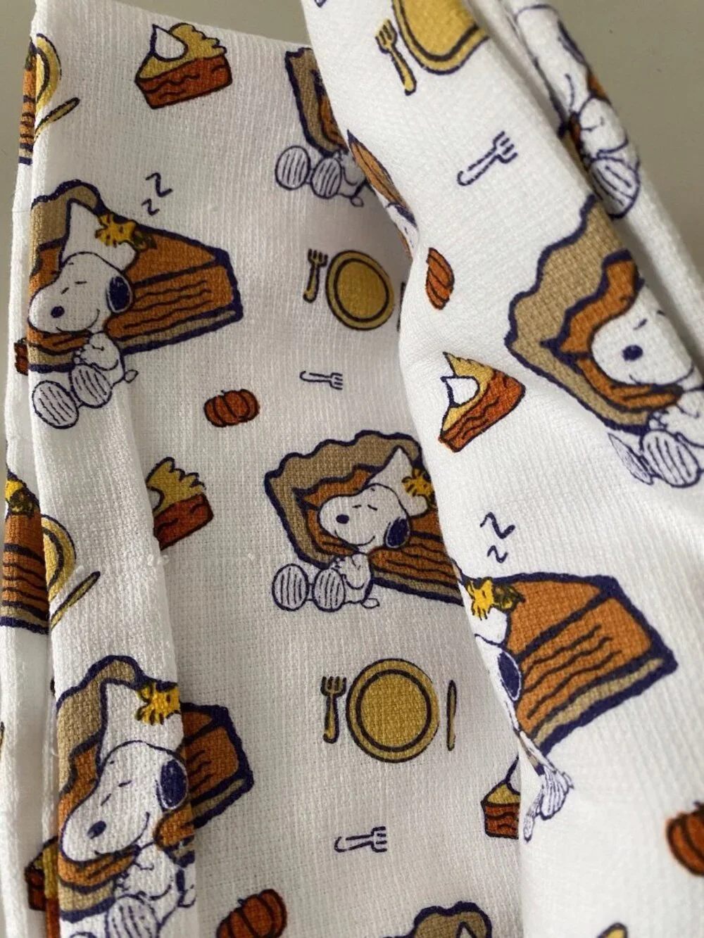 2 Pk Peanuts Snoopy Chef Autumn Fall Pumpkin Pie Kitchen Towels 18” X 28” NEW